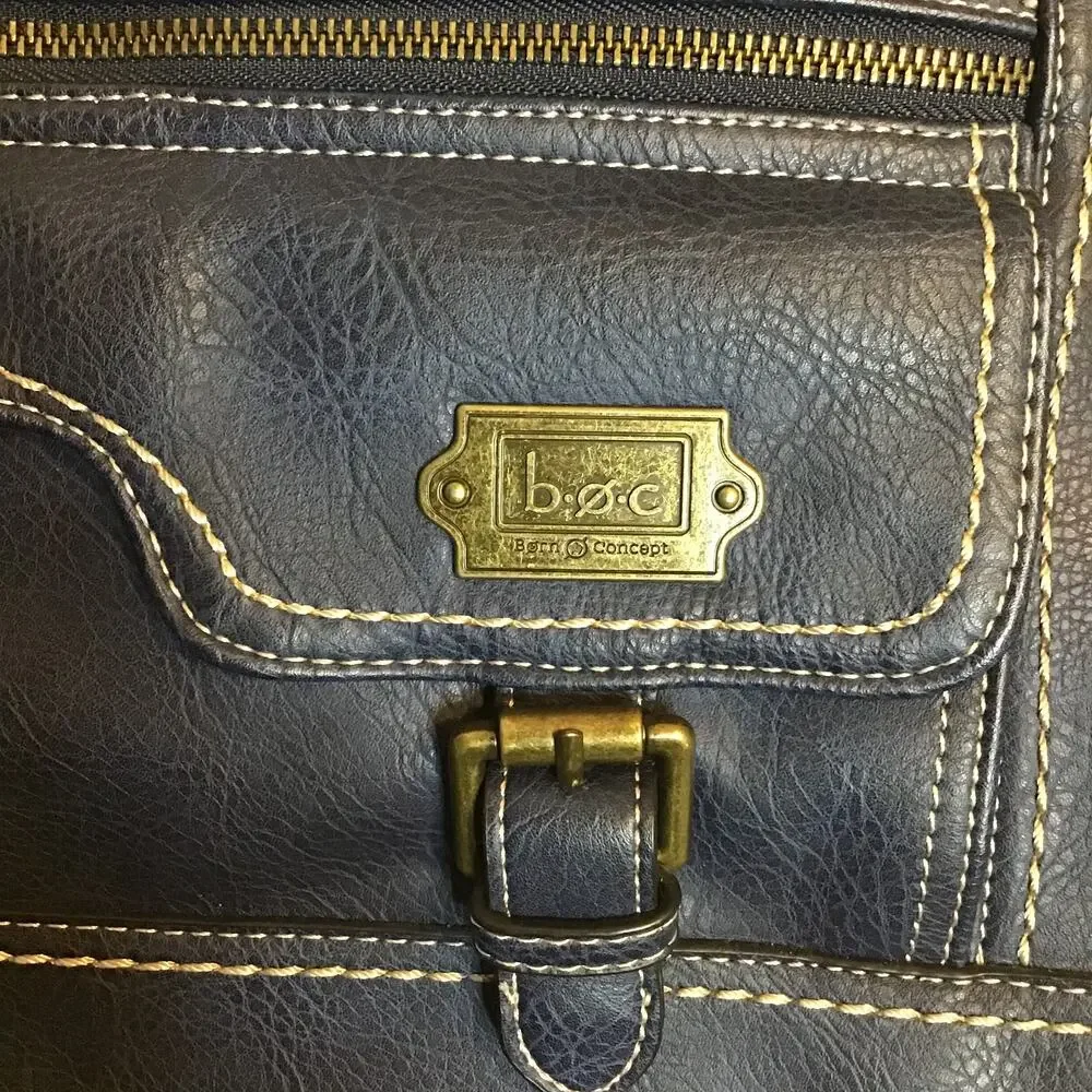 boc Women’s Classic Navy Blue Leather Satchel Handbag